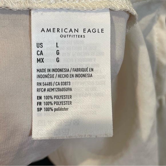 American Eagle Silky Peplum Camisole Top - Ivory Large L - Picture 3 of 4